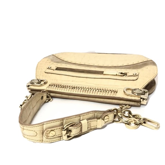 Versace Cream and Gold Textured Shoulder Bag - Picture 6 of 13